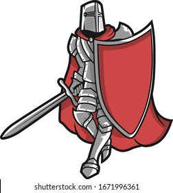 Knight soldier Logo Vector Illustration