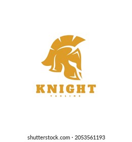Knight Spartan Helmet Head Silhouette Icon Logo Design