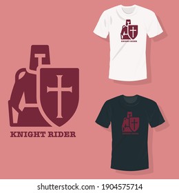 Ritter mit Schild mit T-Shirt Kleidung Design-Design für Text Ritter Ritter