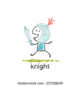 knight with a sword and helmet illustration
