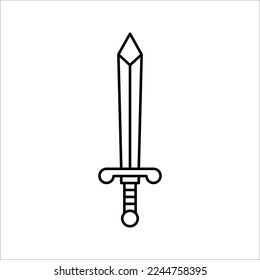 icono de la espada knight.Ilustración vectorial aislada en fondo blanco. EPS 10