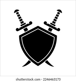 Ritterschwert-Symbol.Vektorgrafik einzeln auf weißem Hintergrund. EPS10