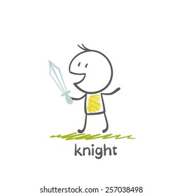 knight with a sword illustration