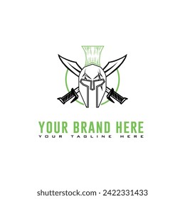 Knight with   sword logo design.