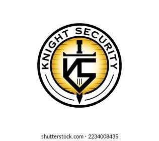 Knight Sword Security Logo Design Template