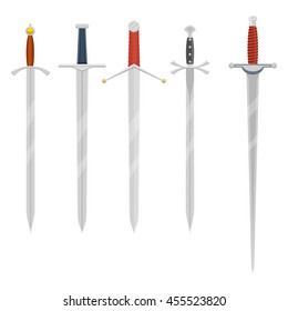 knight sword set vector illustration isolated on a white background