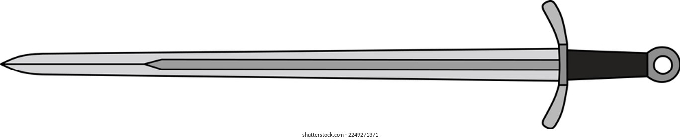 knight sword vector, melee weapon,