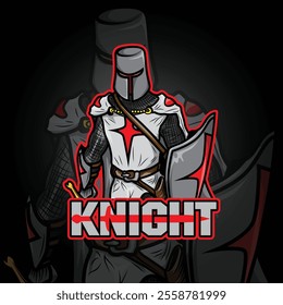 A knight with a sword and the word god on it