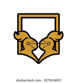 Knight symbol. Warrior icon. Empire logo. Vector Eps 08.