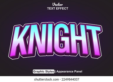 Ritter Text Effekt mit grafischem Stil und editierbar.