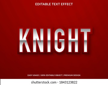 knight text effect template with sans bold  style use for business logo and brand