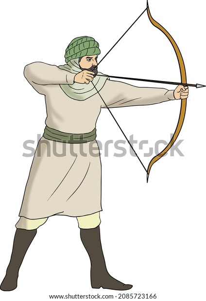 Knight Throws Arrow Bow Stock Vector (Royalty Free) 2085723166 ...