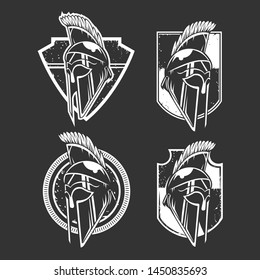 Knight Vector Emblem isolated on black background