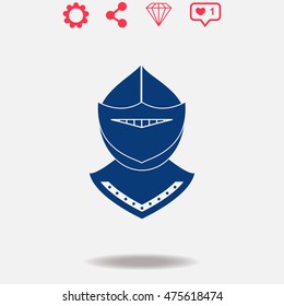 Knight vector icon on grey background.