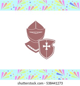 Knight vector icon on white background. Isolated illustration. Business picture.