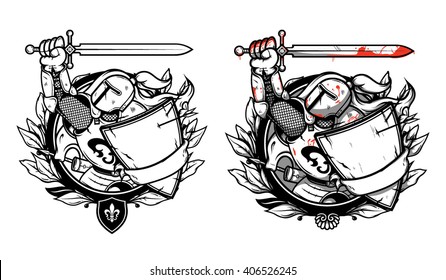 Knight vector illustration, character design