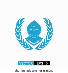 Knight vector. Isolated blue icon on white background.