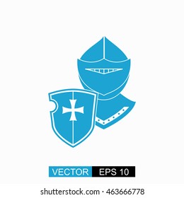 Knight vector. Isolated blue icon on white background.