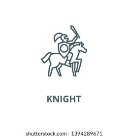 Knight vector line icon, linear concept, outline sign, symbol
