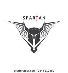 Logo do vetor do cavaleiro com espada e capacete para estilo de batalha medieval