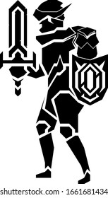 Knight vector in solid black style