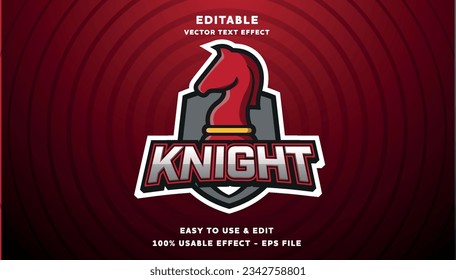 knight vector text effect with modern style design usable for logo or company campaign	