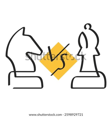Knight vs Bishop chess illustration