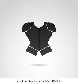 Knight, warrior armor icon isolated on white background. Vector art.