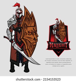 Knight warrior as esports gamer logo 