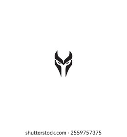 knight warrior face mask logo icon flat vector design.