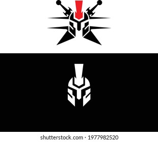 Knight Warrior Helmet Logo Design And Illustration.