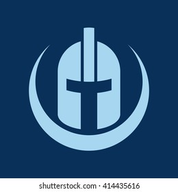 knight warrior helmet logo vector.
