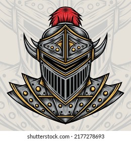Knight Warrior Illustration. Premium vector