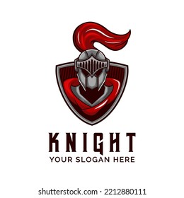 Knight Warrior Logo Design Vector Mascot template