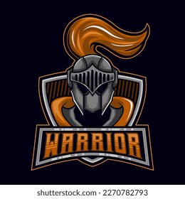 Knight Warrior Logo. Knight Warrior Mascot E-Sport Logo Design Vector Template