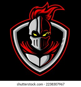 knight warrior logo mascot template vector illustration