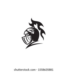 knight warrior logo template vector illustration silhouette