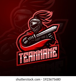 Knight warrior mascot esport logo design