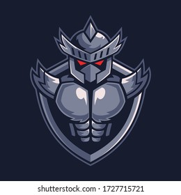 Knight Warrior on the shield logo design