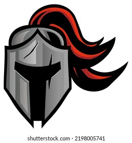 Knight Warrior Spartan Head Mascot Logo Design Vector Icon Template