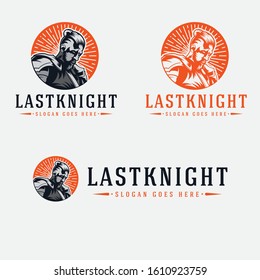 Knight Warrior Spartan Logo Template Vector