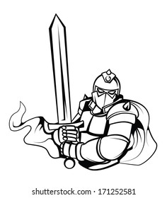 Knight Warrior Vector Illustration