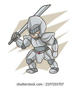 Knight warrior vector illustration. comic style