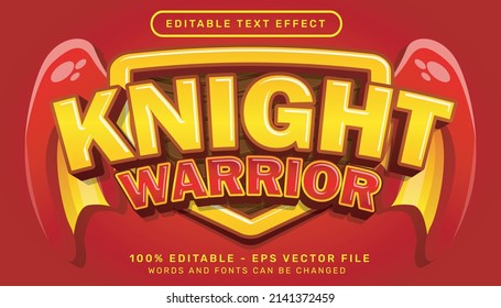 knight warrior with wings dragon 3d text effect and editable text effect