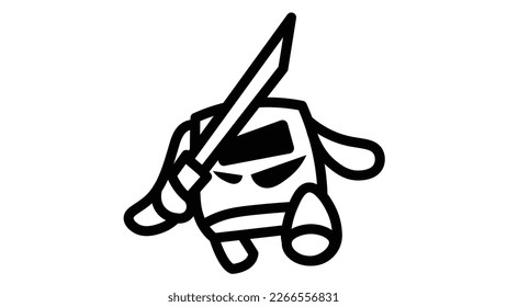 Knight Warriors app icon help you to fight your device virus. Flat vector graphic.