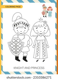 Knight worksheet coloring page Kids activity book