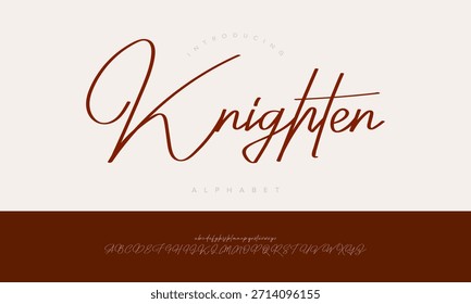 Vector elegante de la fuente de la escritura de la firma de Knighten para el logotipo de lujo de la marca