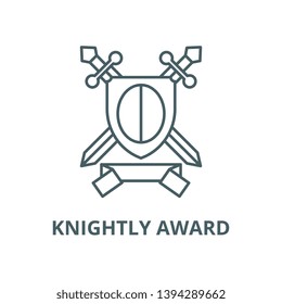 Knightly award vector line icon, linear concept, outline sign, symbol
