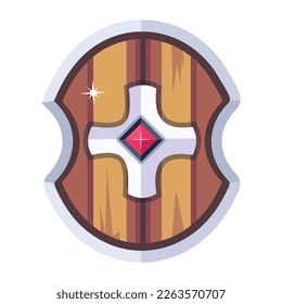 Knightly shield icon designed in flat style 