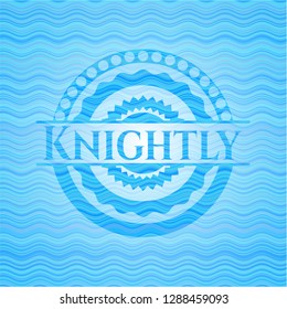 Knightly sky blue water emblem background.